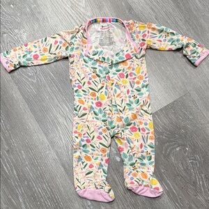 Magnetic Me Floral Kids Footie with Pink and Yellow